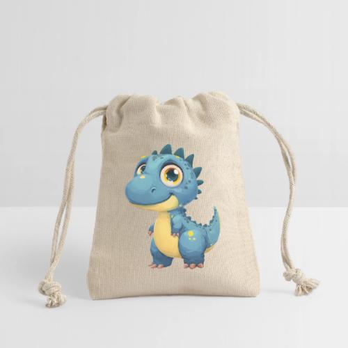 Smiling Blue and Yellow Baby Dinosaur - Reusable Gift Bag