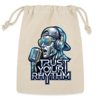 Trust Your Rhythm - Futuristic Music Robot - Reusable Gift Bag - Natural - Front