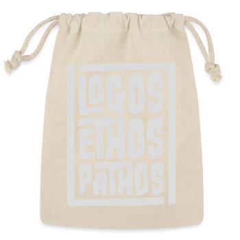 Logos Ethos Pathos Rhetoric Philosophy Persuasion  - Reusable Gift Bag - Natural - Front