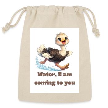 Running Ostrich Nature Design  - Reusable Gift Bag - Natural - Front