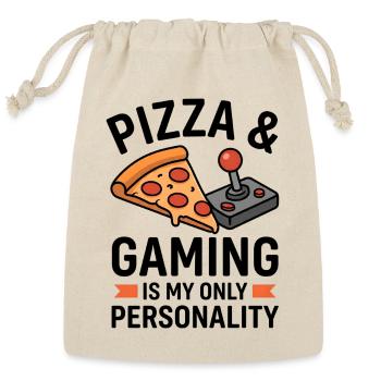 Pizza Arcade Pixel Joy - Reusable Gift Bag - Natural - Front