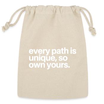 Own Your Unique Path Typography - Reusable Gift Bag - Natural - Front