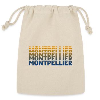 Montpellier Gradient Text Stack - Reusable Gift Bag - Natural - Front