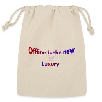 offline is the new luxury unique design  - Reusable Gift Bag - Natural - Front