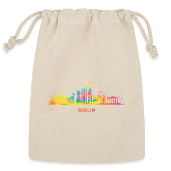 Skyline Colorful Berlin Cityscape Berlin - Reusable Gift Bag - Natural - Front