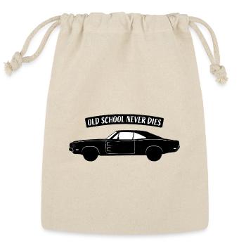 Old School Never Dies - Reusable Gift Bag - Natural - Front