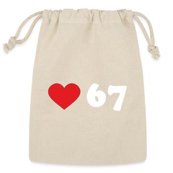 Funny Heart Six Seven 6 7 Meme Gen Alpha Slang 6 7 - Reusable Gift Bag - Natural - Front