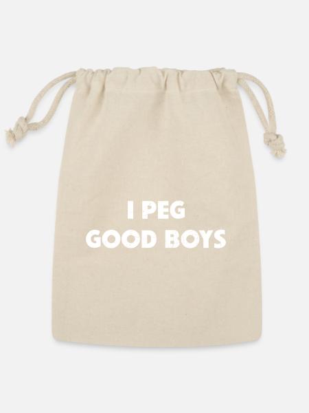 Bold Retro Typography I PEG Good Boys - Reusable Gift Bag - Natural