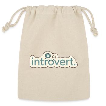 Introvert_Minimalist_Aesthetic_Typography_Shirt - Reusable Gift Bag - Natural - Front