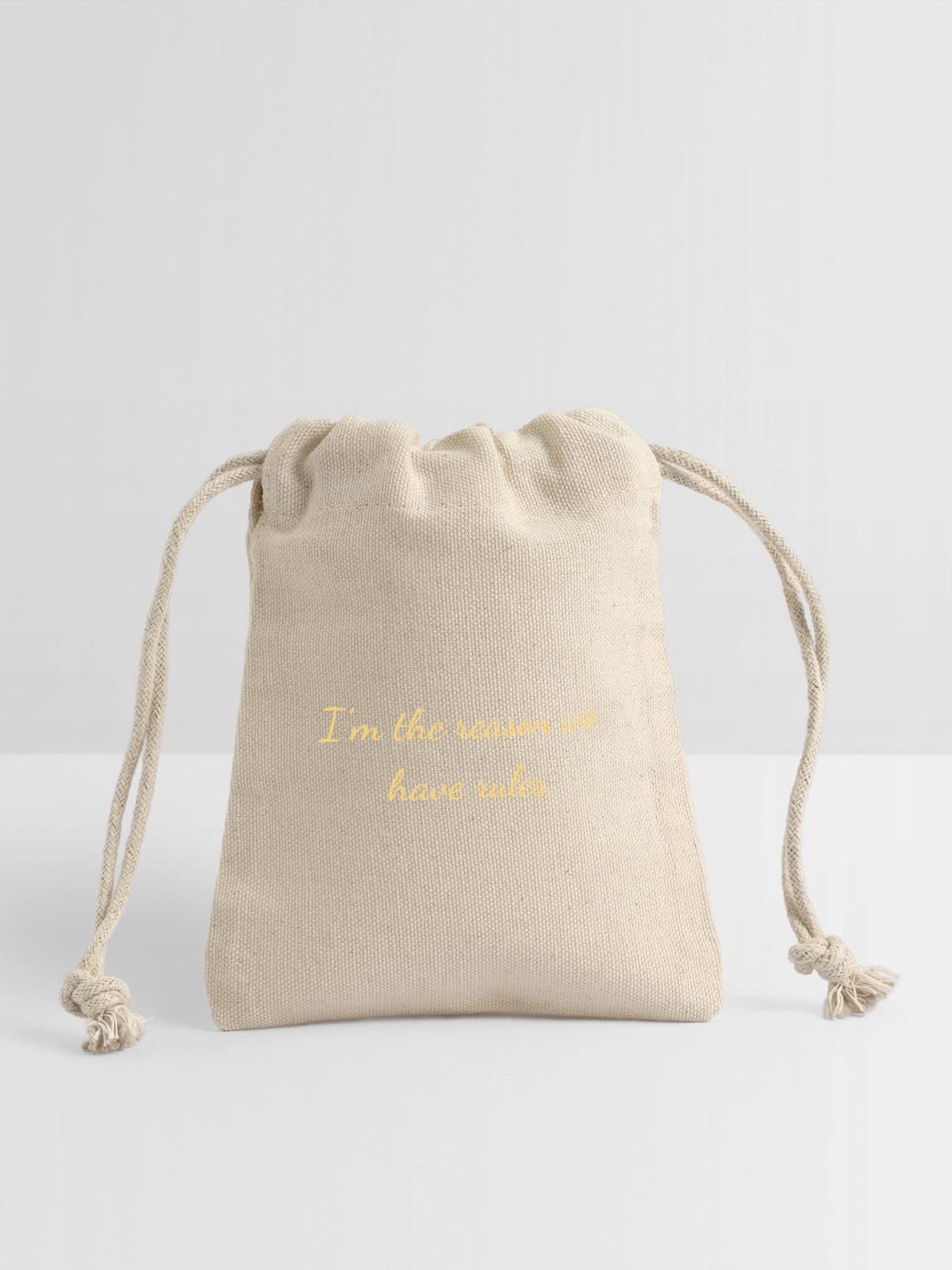 I'm The Reason Rules - Reusable Gift Bag - Natural - Front
