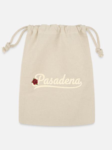 Pasadena Rose Script - Reusable Gift Bag - Natural