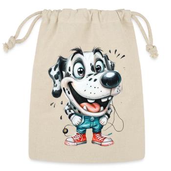 Funny Big Face Dog - Reusable Gift Bag - Natural - Front