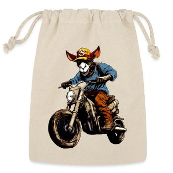 Donkey motorcycle - Reusable Gift Bag - Natural - Front