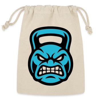 Kettlebell Face Logo - Reusable Gift Bag - Natural - Front