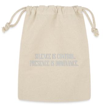 Silence and Presence Modern Typography - Reusable Gift Bag - Natural - Front