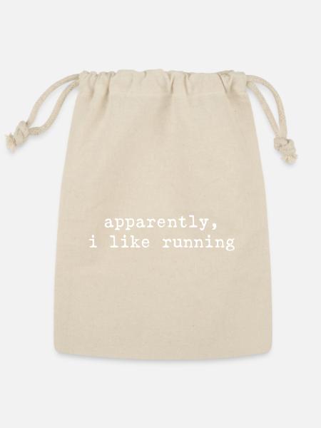 Apparently I Like Running Funny Runner Running - Reusable Gift Bag - Natural
