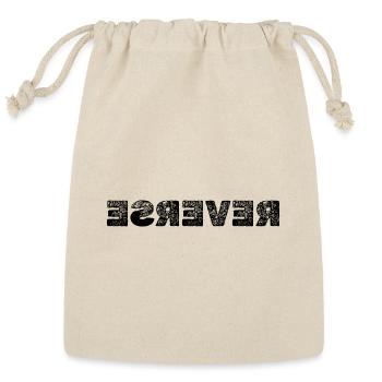 Reverse Distressed Wordmark (bkack design) - Reusable Gift Bag - Natural - Front
