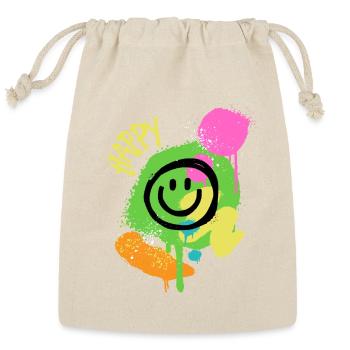 Smile and be happy with beautiful face - Reusable Gift Bag - Natural - Front