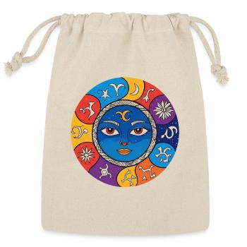 Zodiac Face Artwork - Reusable Gift Bag - Natural - Front