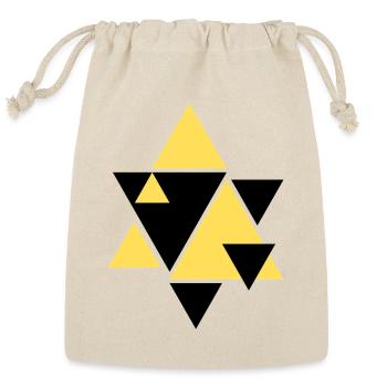 Geometric Golden Triangle Art - Reusable Gift Bag - Natural - Front