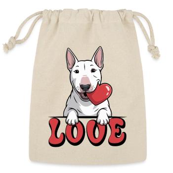 Bull Terrier Graphic Design - Unique Breed Look - Reusable Gift Bag - Natural - Front