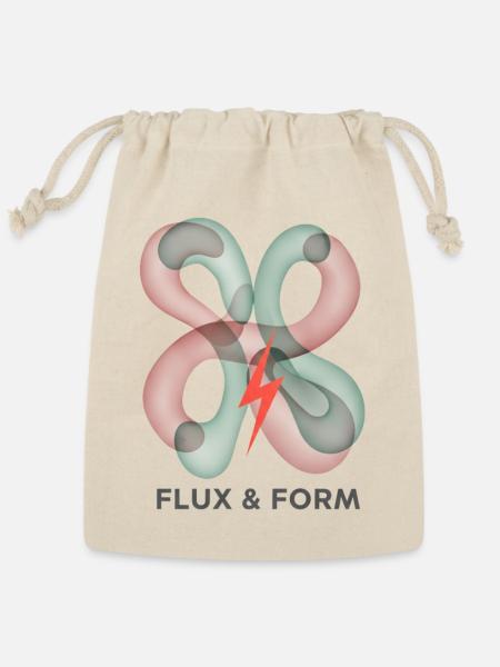 Electric Flux and Organic Waves Design - Reusable Gift Bag - Natural