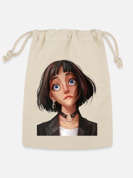 Freckled Neon Portrait - Reusable Gift Bag - Natural