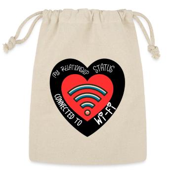 My Relationship Status: Connected to Wi-Fi - Reusable Gift Bag - Natural - Front