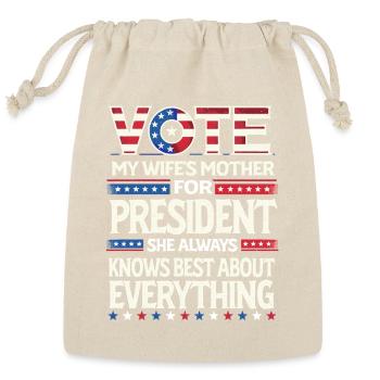 Funny Mother-in-Law Knows Best Family Humor Tee - Reusable Gift Bag - Natural - Front