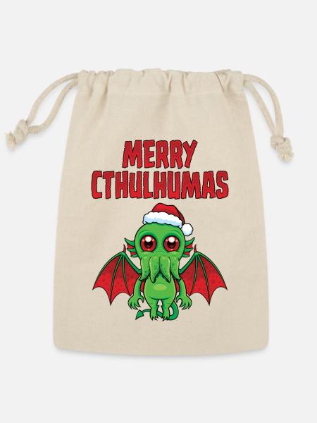 Merry Cthulhumas Seasons Greetings - Reusable Gift Bag - Natural