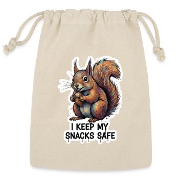 Snack Guardian Squirrel - Reusable Gift Bag - Natural - Front