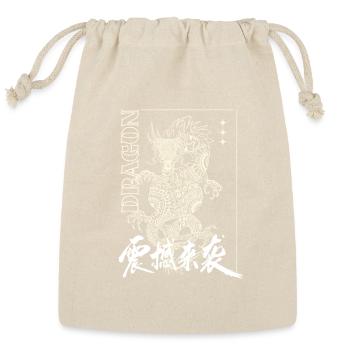 Dragon Glyph Nightprint - Reusable Gift Bag - Natural - Front