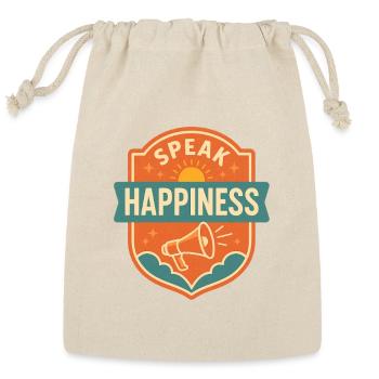 Speak Happiness - Reusable Gift Bag - Natural - Front