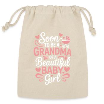 Soon to Be Grandma Baby Girl - Reusable Gift Bag - Natural - Front