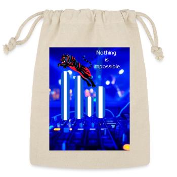 Tiger DJ Beats Motivation Tee - Reusable Gift Bag - Natural - Front