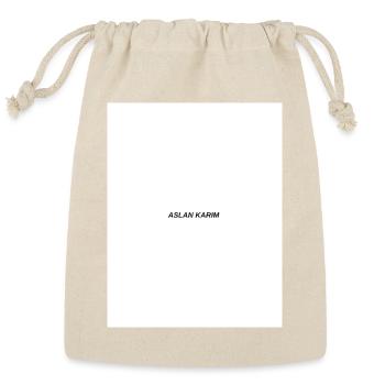 Aslan Karim Minimalist Typography - Reusable Gift Bag - Natural - Front