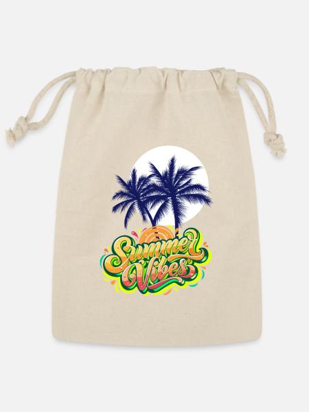 summer vibes - Reusable Gift Bag - Natural