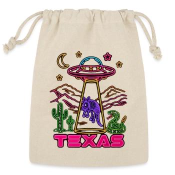 Neon Texas Armadillo UFO - Reusable Gift Bag - Natural - Front