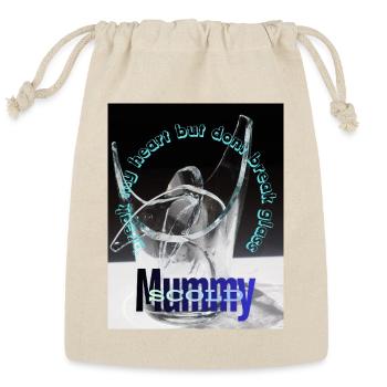 Mummy Glass  - Reusable Gift Bag - Natural - Front