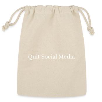 Quit Social Media - Reusable Gift Bag - Natural - Front
