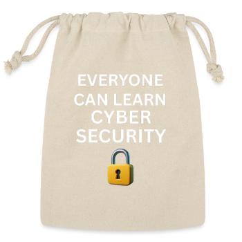 Everyone Can Learn Cyber Security - Reusable Gift Bag - Natural - Front