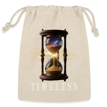 Timeless Hourglass - Luxury Golden Success Art - Reusable Gift Bag - Natural - Front