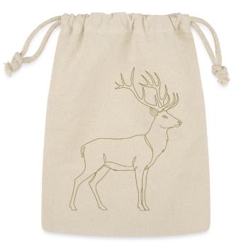 Golden Stag Line Art - Reusable Gift Bag - Natural - Front
