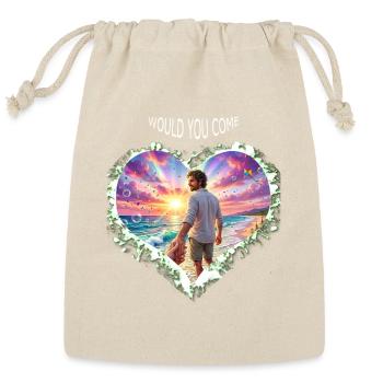 Heartfelt Beach Sunset Walk - Reusable Gift Bag - Natural - Front
