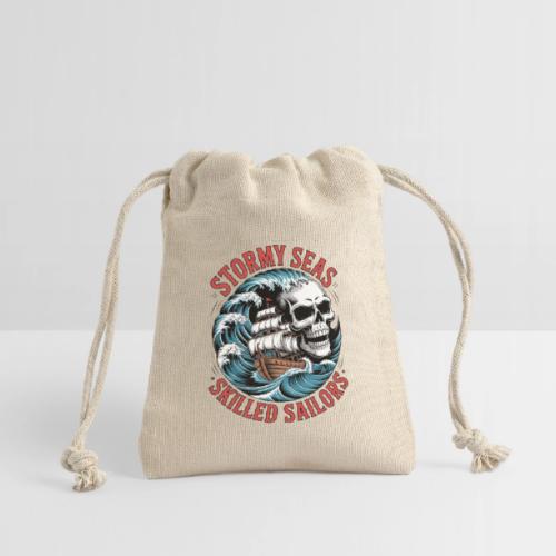 Stormy Seas Skull Pirate Ship Nautical Ocean Waves - Reusable Gift Bag