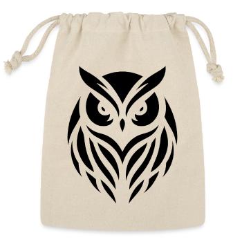 Wise Forest Owl: Silhouette Art of the Tawny Owl - Reusable Gift Bag - Natural - Front