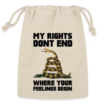 libertarian my rights gadsden - Reusable Gift Bag - Natural - Front