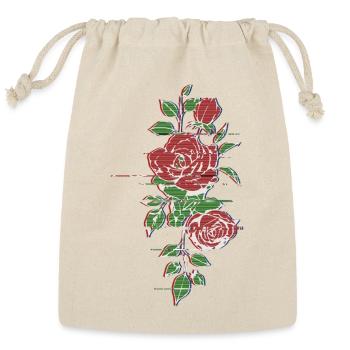 Crimson Rose Embroidery Vine - Reusable Gift Bag - Natural - Front