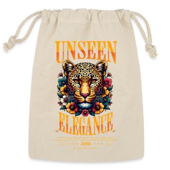 Unique Leopard's Unseen Elegance Floral Art Design - Reusable Gift Bag - Natural - Front