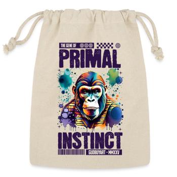 Unique Primal Instinct Neon Ape Artwork Design - Reusable Gift Bag - Natural - Front